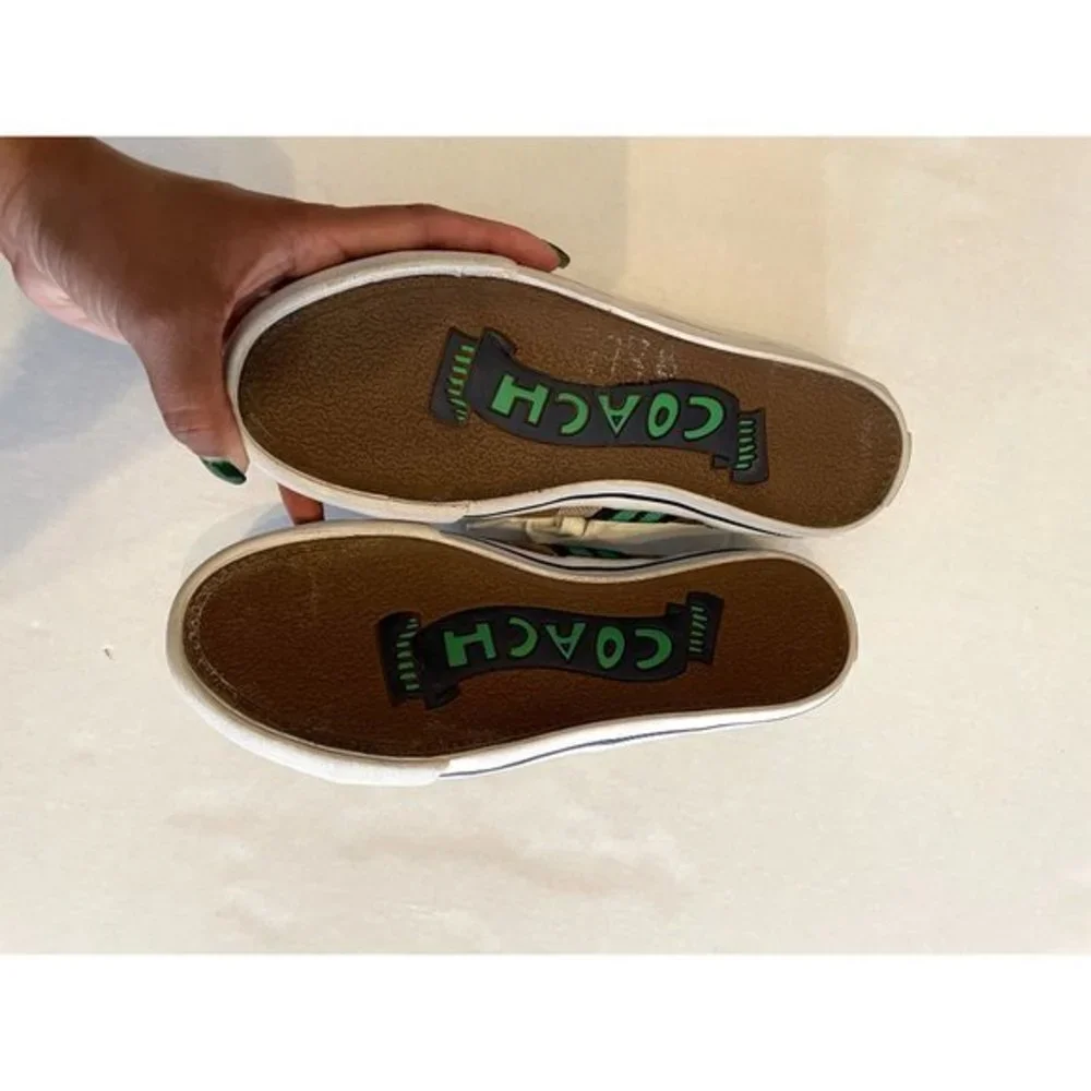 SIZE 6. COACH Folly logo canvas &‎ leather sneakers shoes.